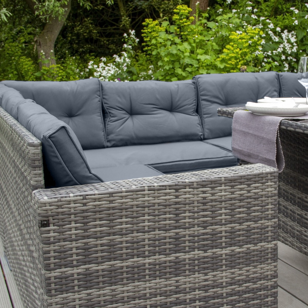 Rattan Corner Set - Grey - Used - Very Good