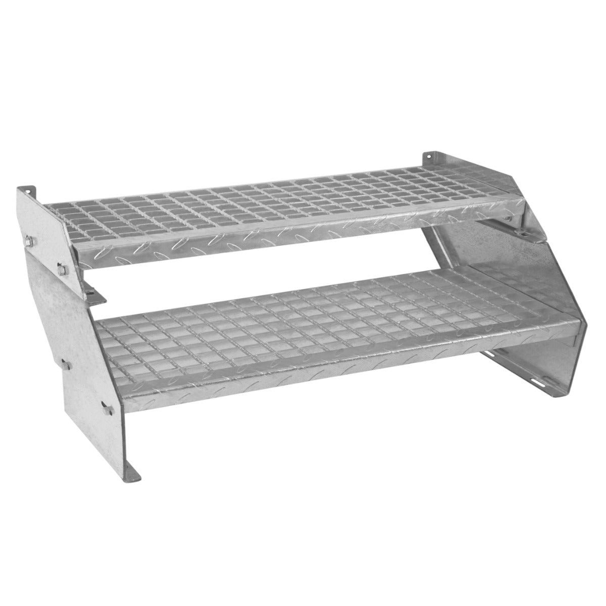 Adjustable 2 Section Galvanised Staircase - 900mm Wide - Used - Acceptable