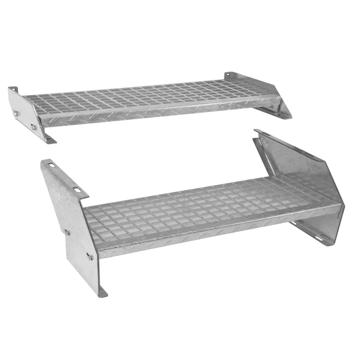 Adjustable 2 Section Galvanised Staircase - 900mm Wide - Used - Acceptable