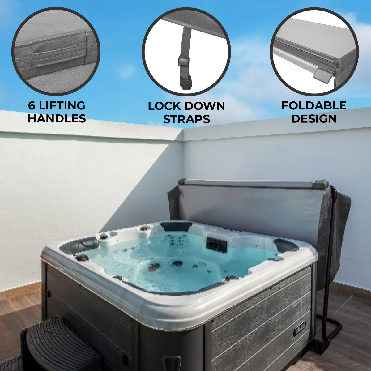 2m Hot Tub Spa Cover - Grey - Used - Very Good