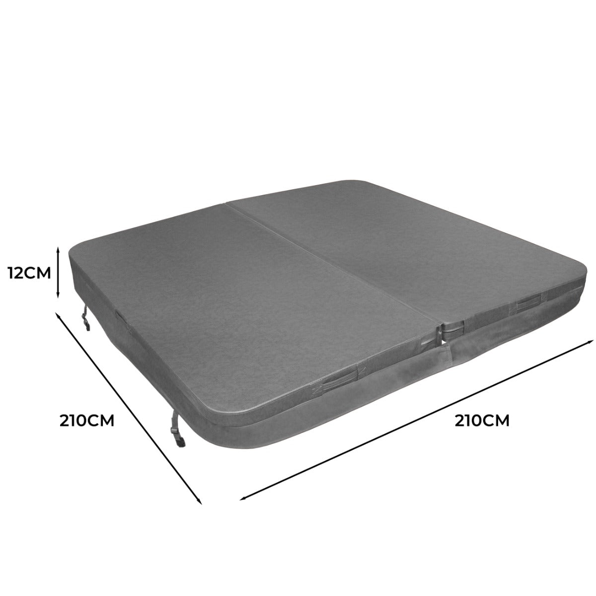 2.1m Hot Tub Spa Cover - Grey - Used - Acceptable