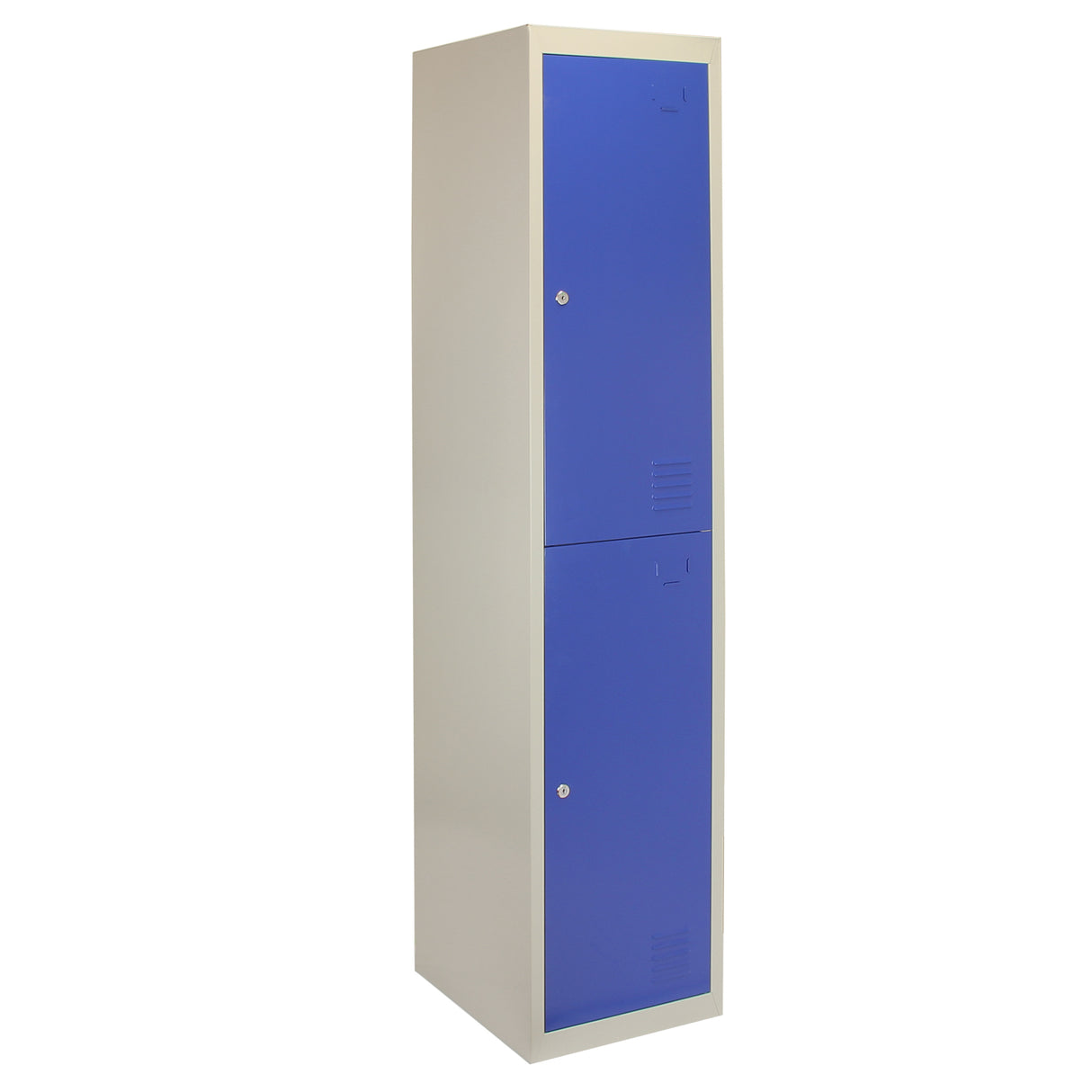 Metal Storage Lockers - Two Doors, Flatpacked, Blue - Used - Good
