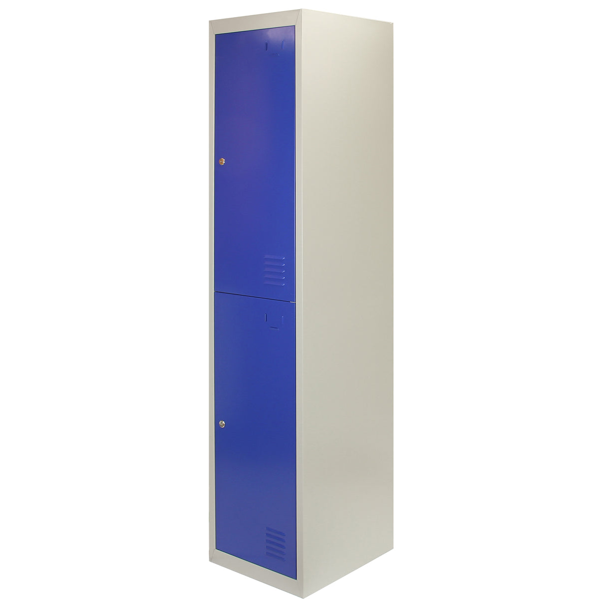 Metal Storage Lockers - Two Doors, Flatpacked, Blue - Used - Acceptable