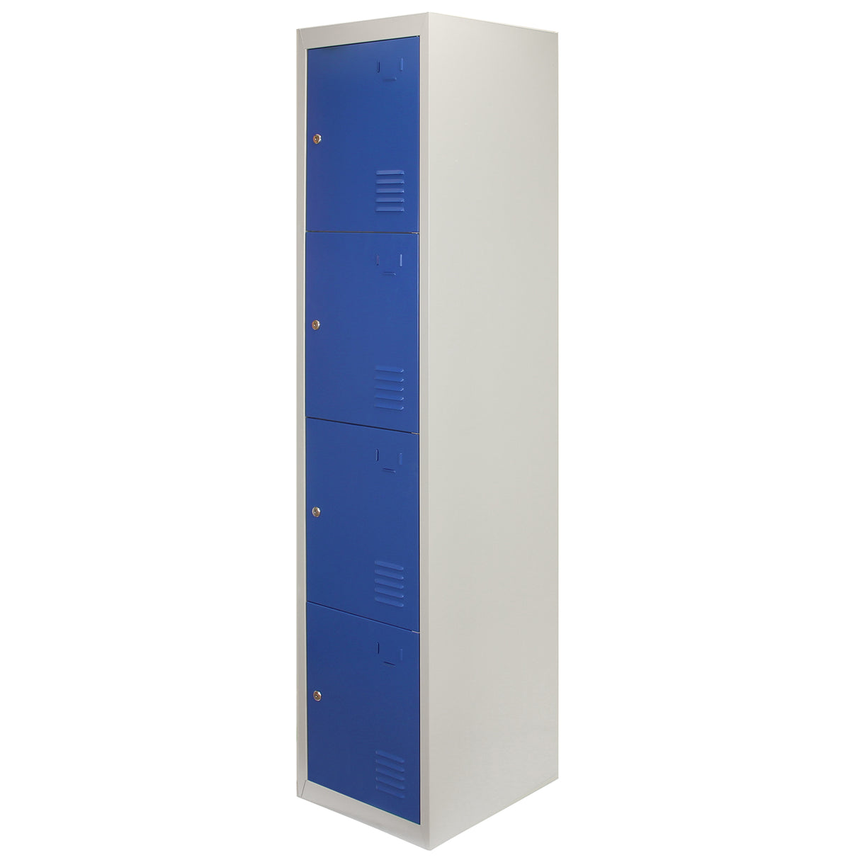 Metal Storage Lockers - Four Doors, Flatpacked, Blue - Used - Acceptable