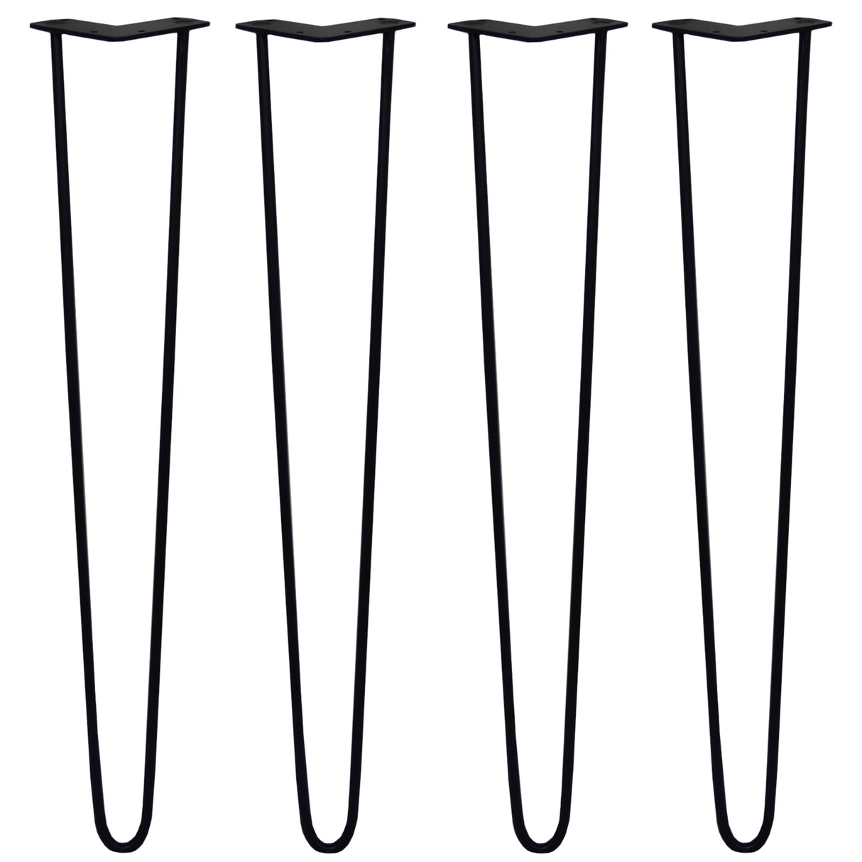 4 x 28" Hairpin Legs - 2 Prong - 10mm - Black - Used - Very Good