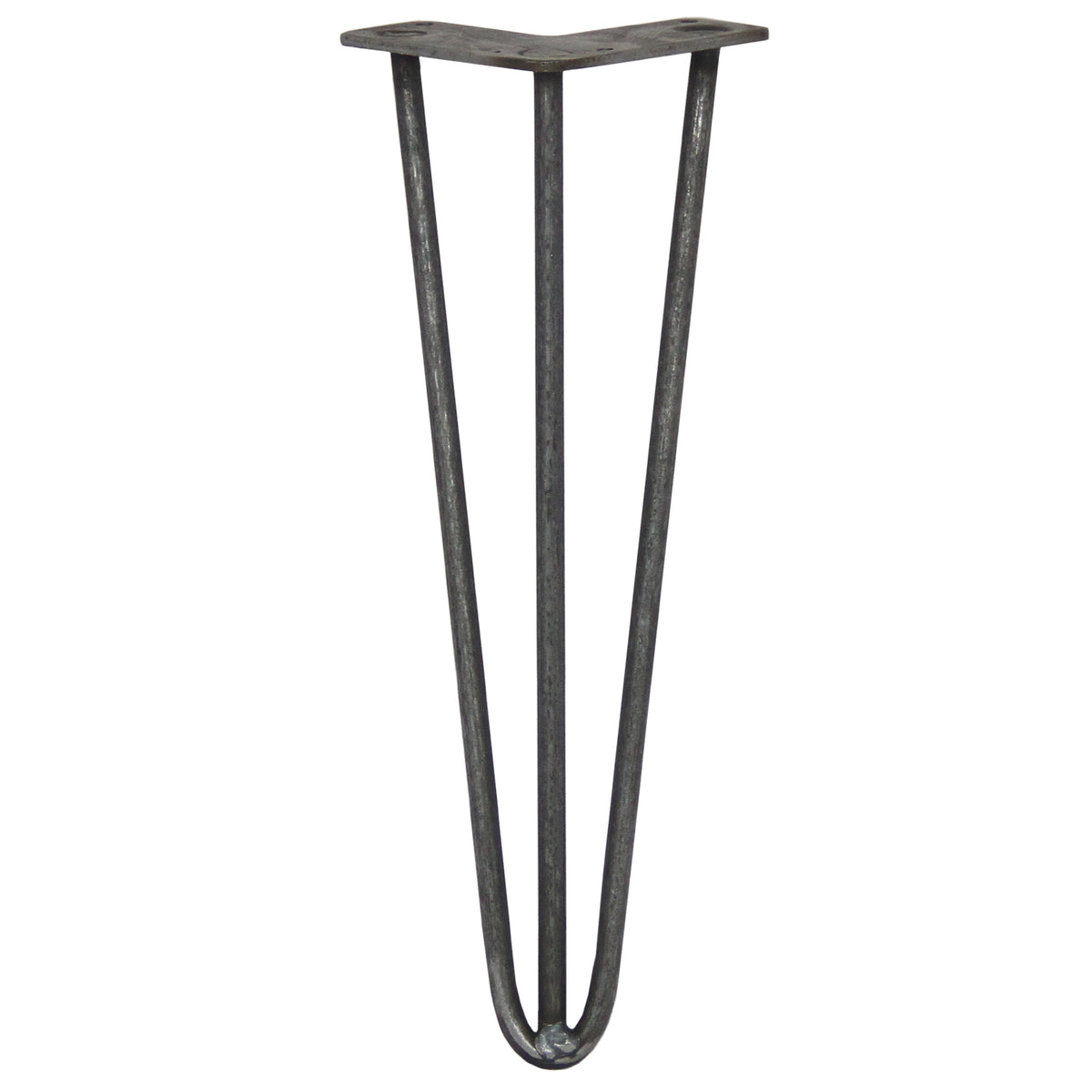 4 x 14" Hairpin Legs - 3 Prong - 10mm - Raw Steel - Like New