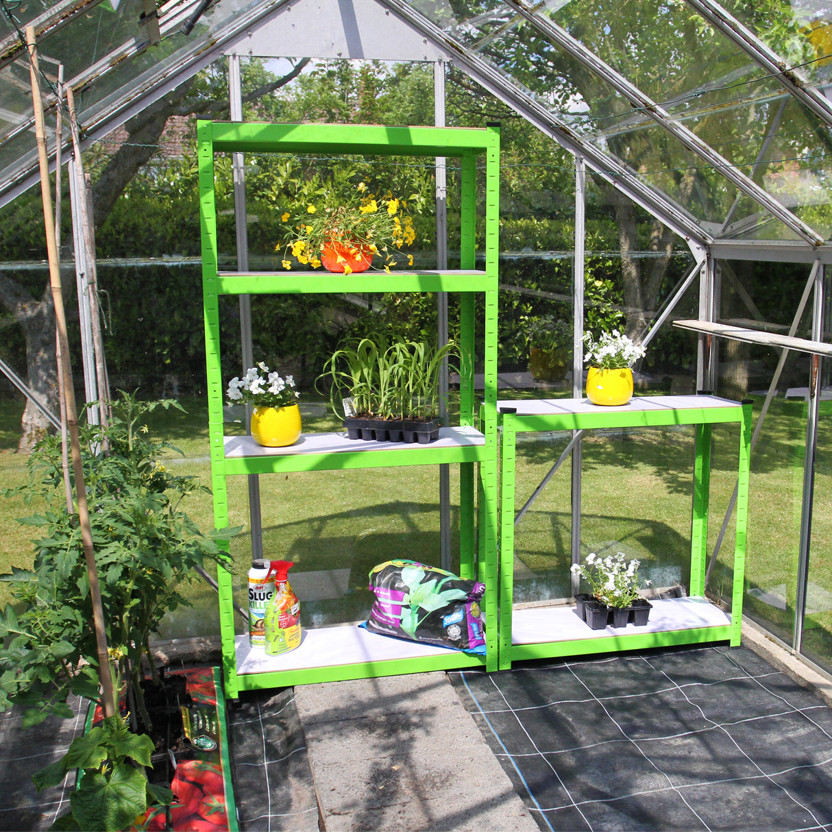2 x Greenhouse Water-Resistant Racking - Used - Good