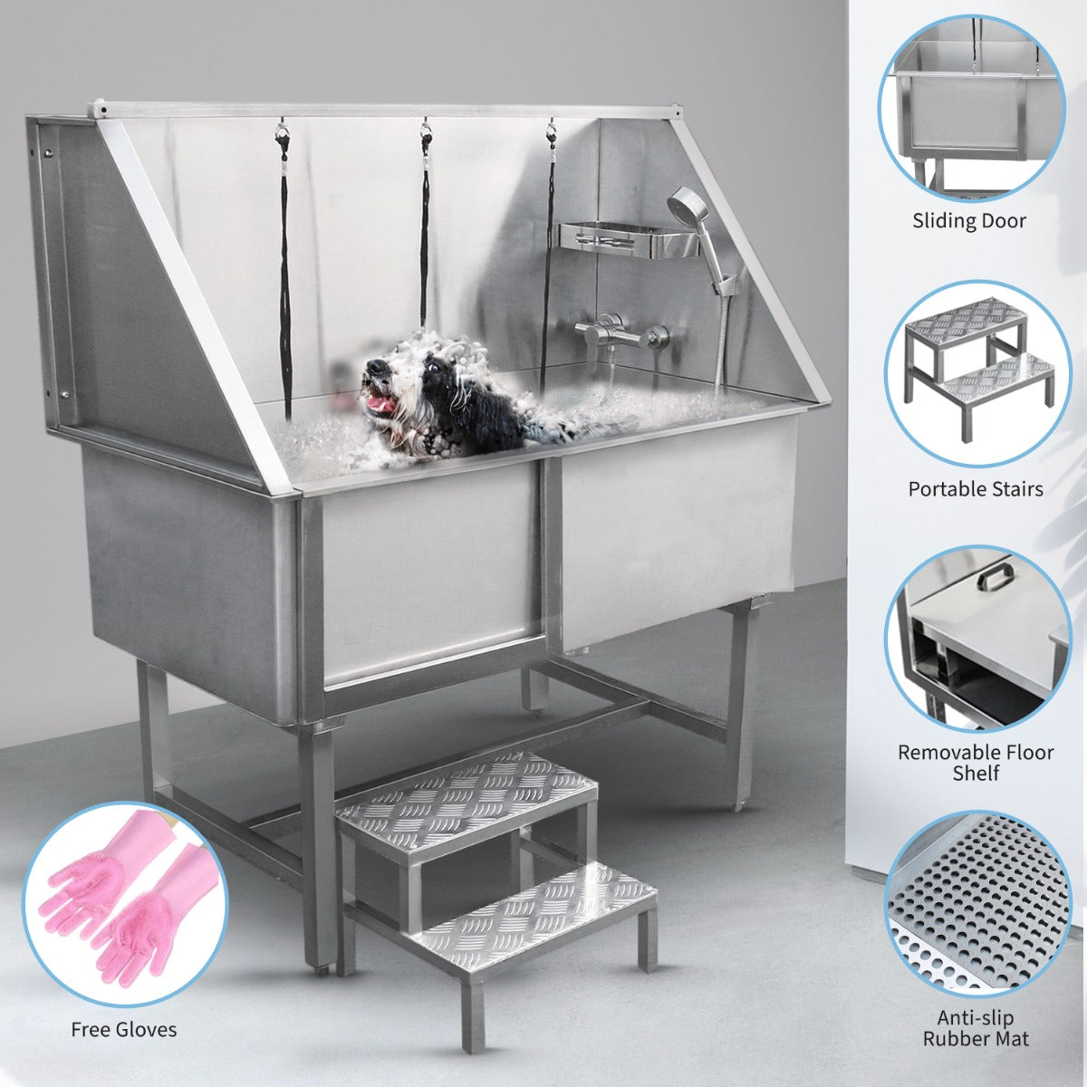 Dog Grooming Bath Steel Pet Wash Station 600mm - Used - Very Good
