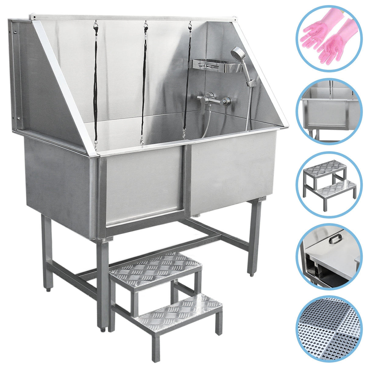 Dog Grooming Bath Steel Pet Wash Station 600mm - Like New