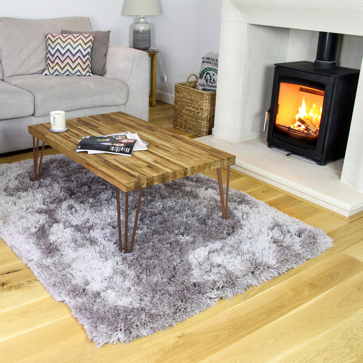 4 x 28" Hairpin Legs - 3 Prong - 10mm - Antique Copper - Used - Acceptable