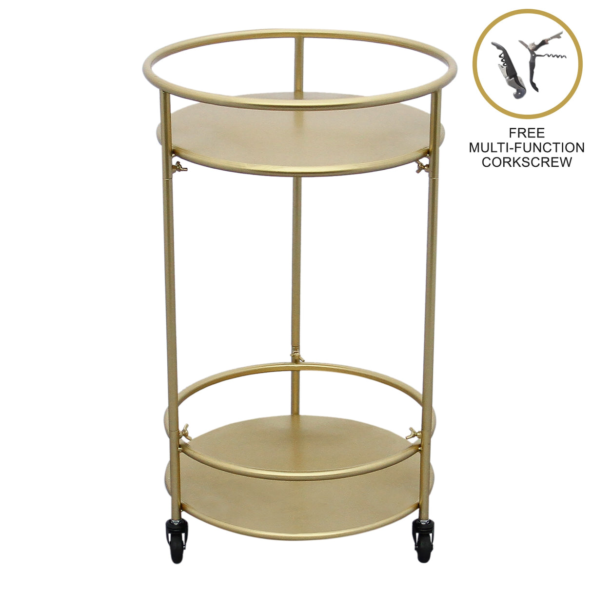 Gold Drinks Trolley Bar Cart - Small - Used - Acceptable