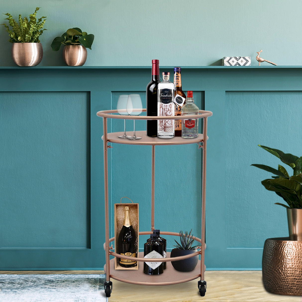 Rose Gold Drinks Trolley Bar Cart - Small - Used - Good