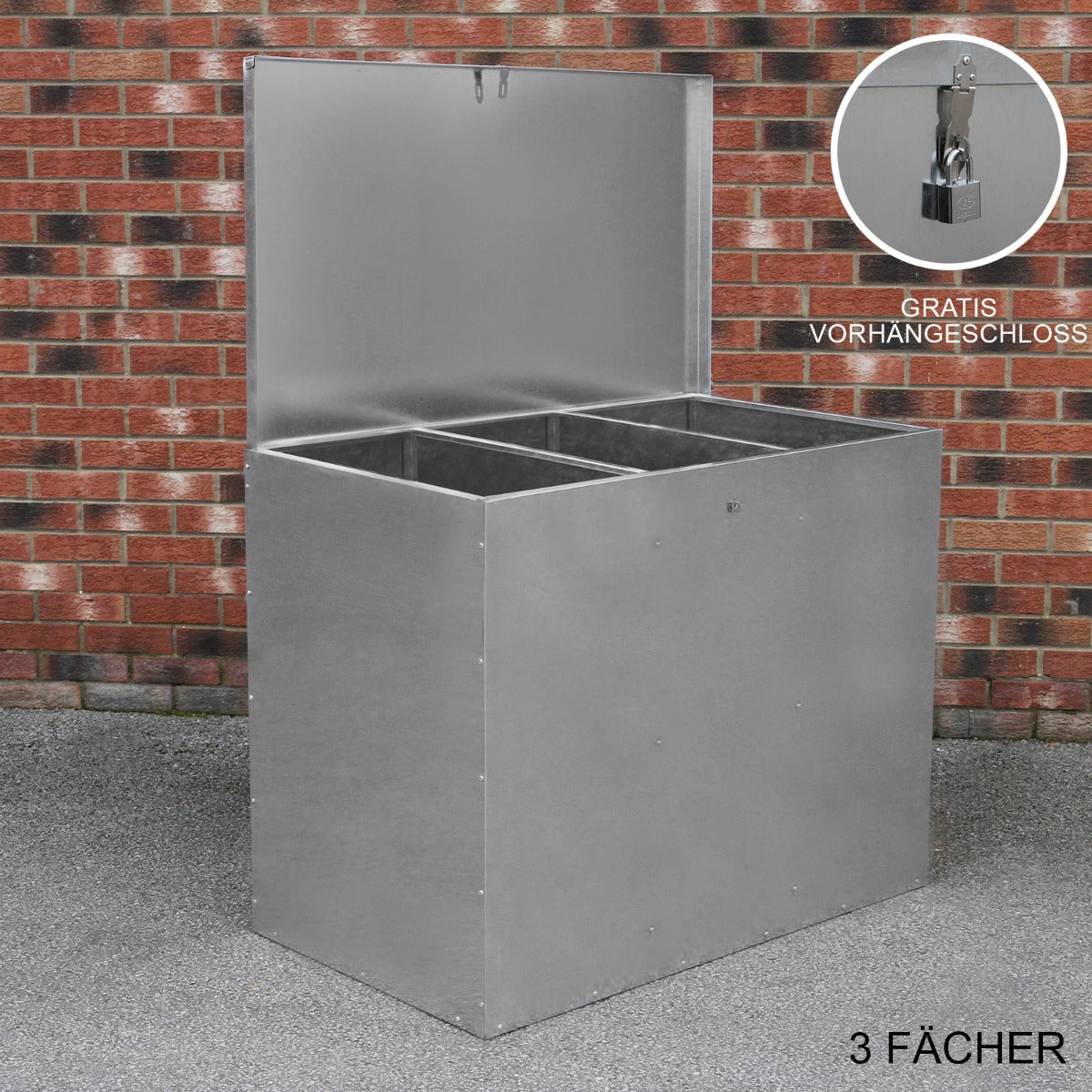 Galvanised Feed Store 3 Compartments - Used - Good