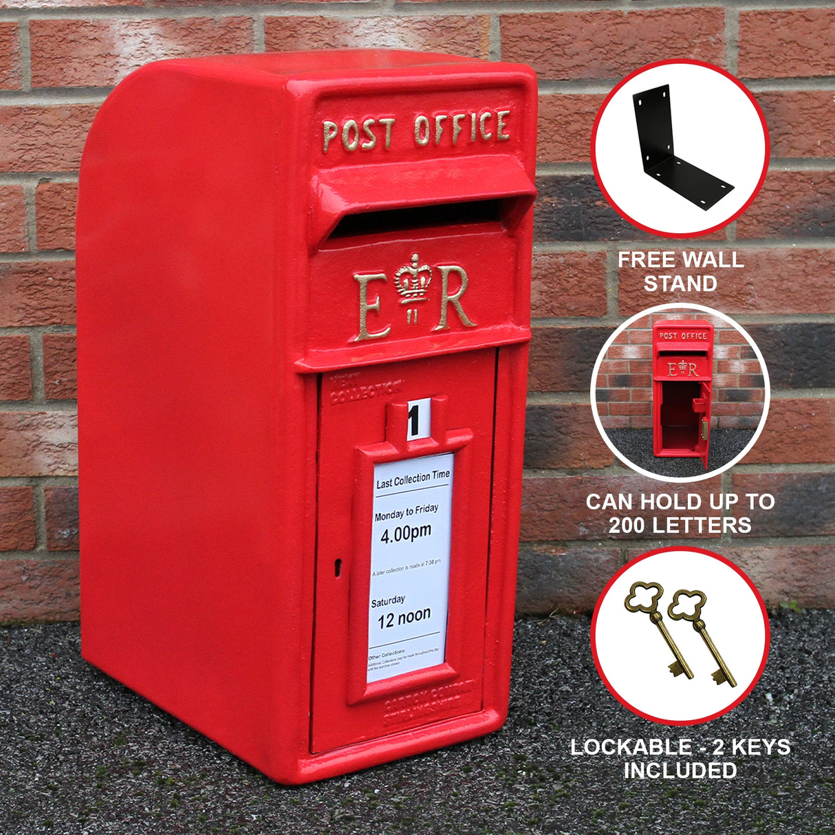 Red Royal Mail Post Box - Used - Acceptable
