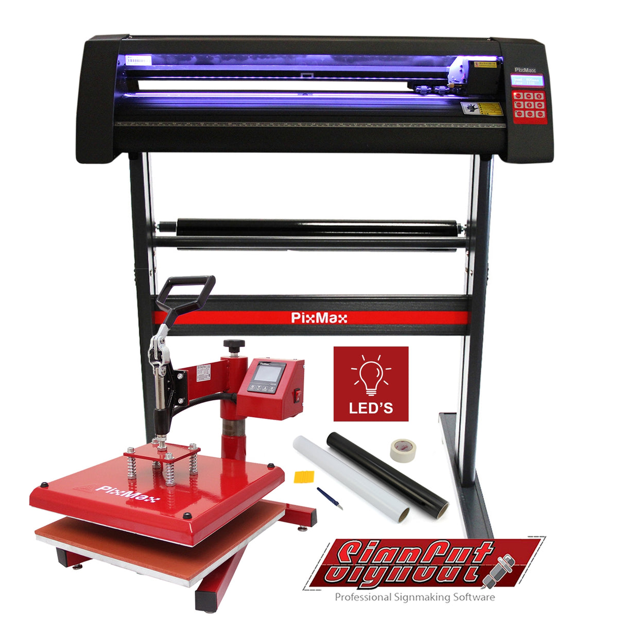LED Vinyl Cutter With 38cm Swing Heat Press & Software - Used - Acceptable