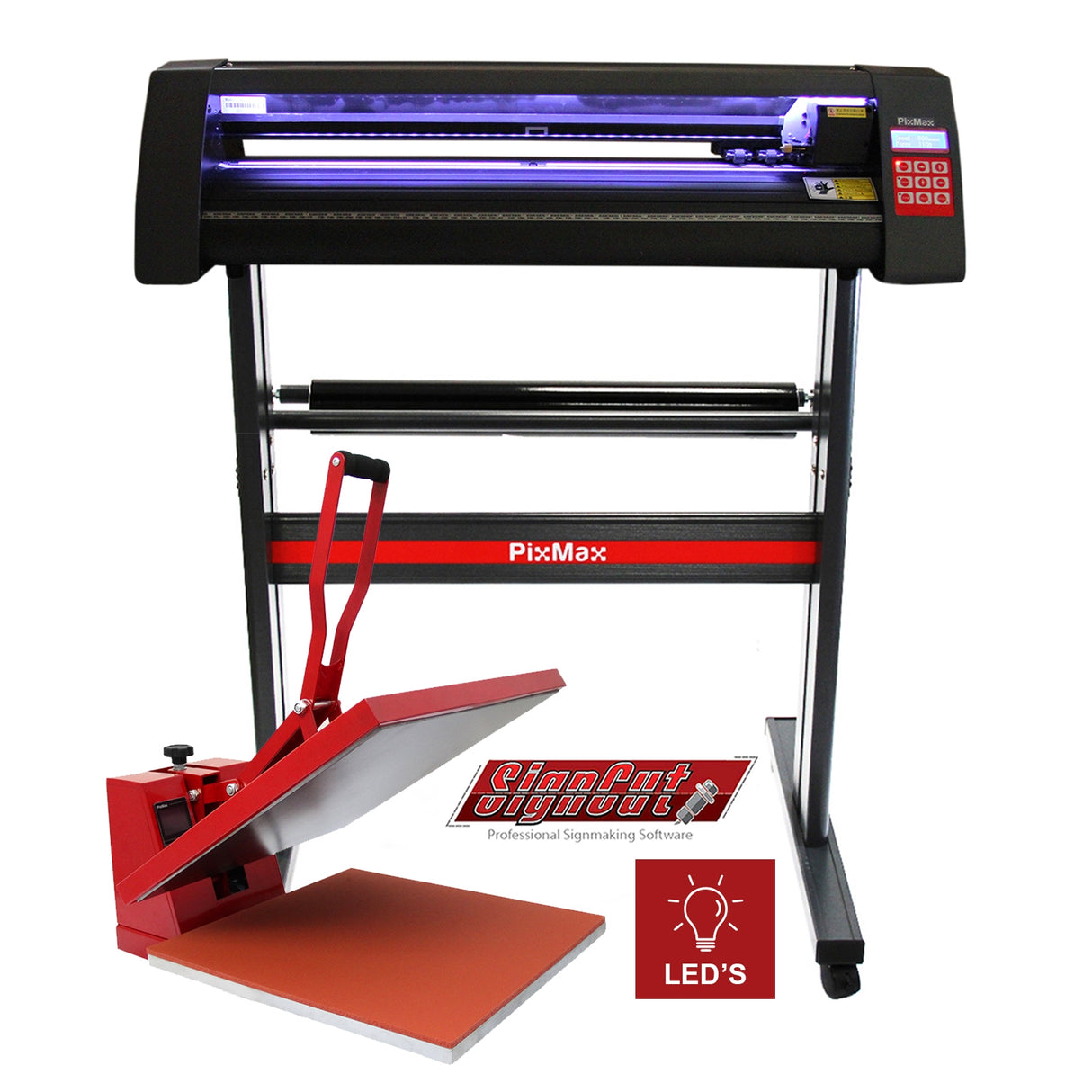 LED Vinyl Cutter With 50cm Clam Heat Press & Software - Used - Very Good