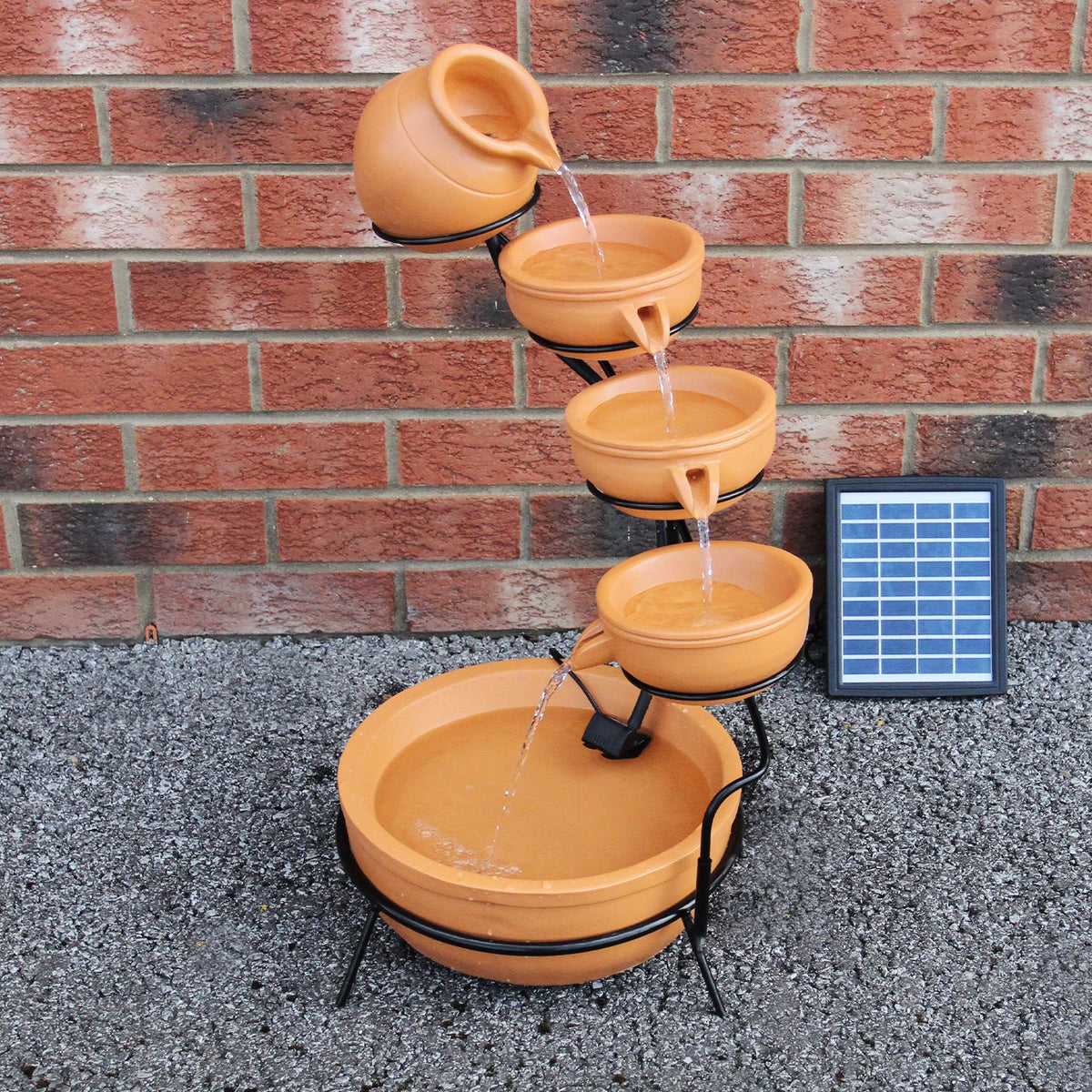 Terracotta 4 Tier Spilling Bowls Water Feature - Used - Good