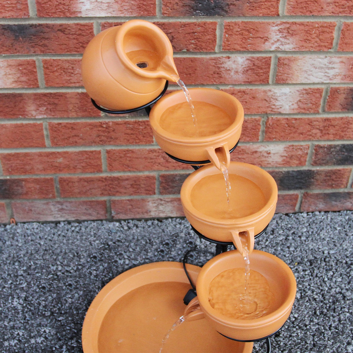 Terracotta 4 Tier Spilling Bowls Water Feature - Used - Good