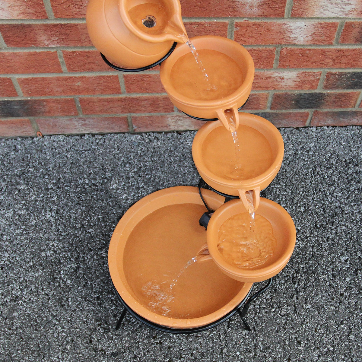 Terracotta 4 Tier Spilling Bowls Water Feature - Used - Good