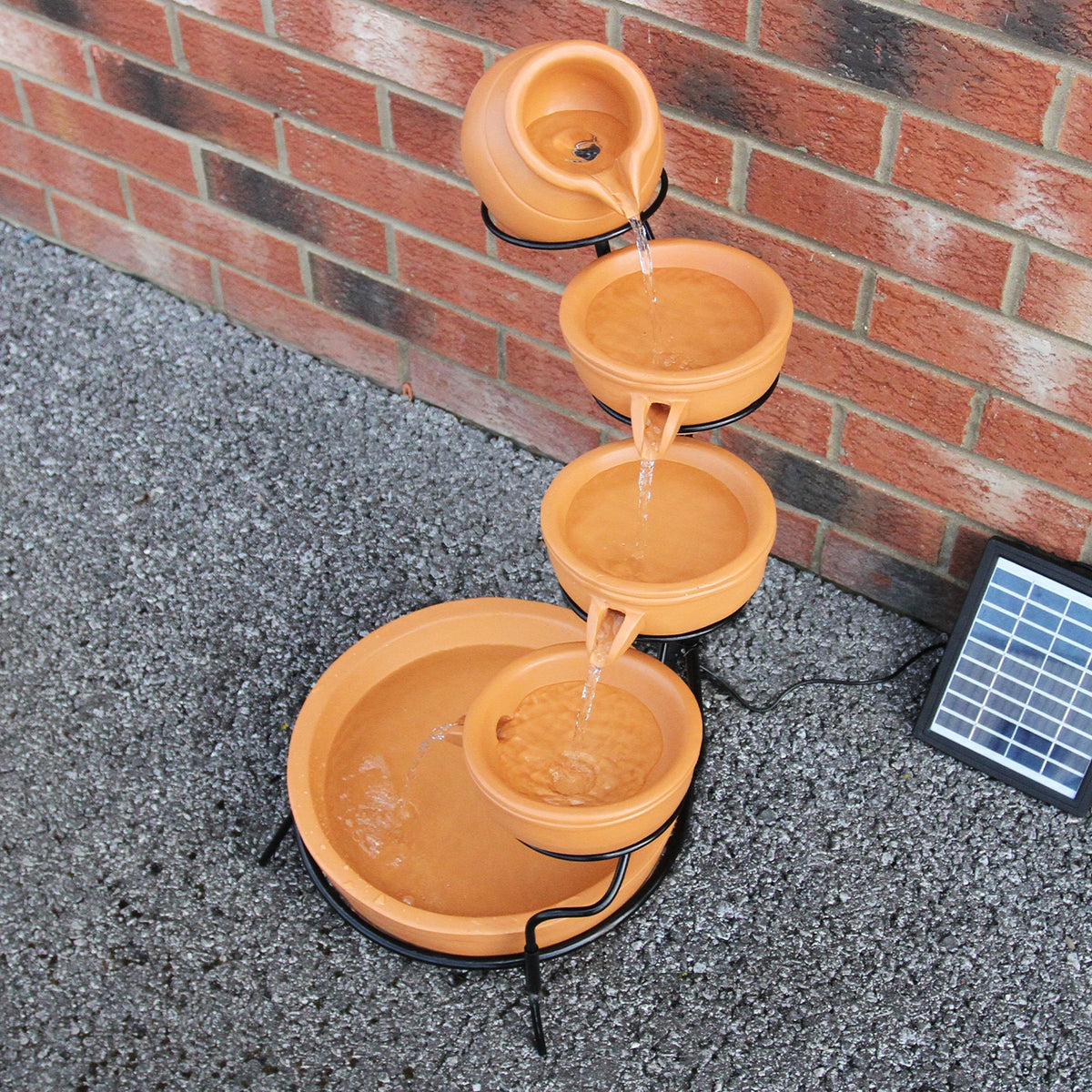 Terracotta 4 Tier Spilling Bowls Water Feature - Used - Good