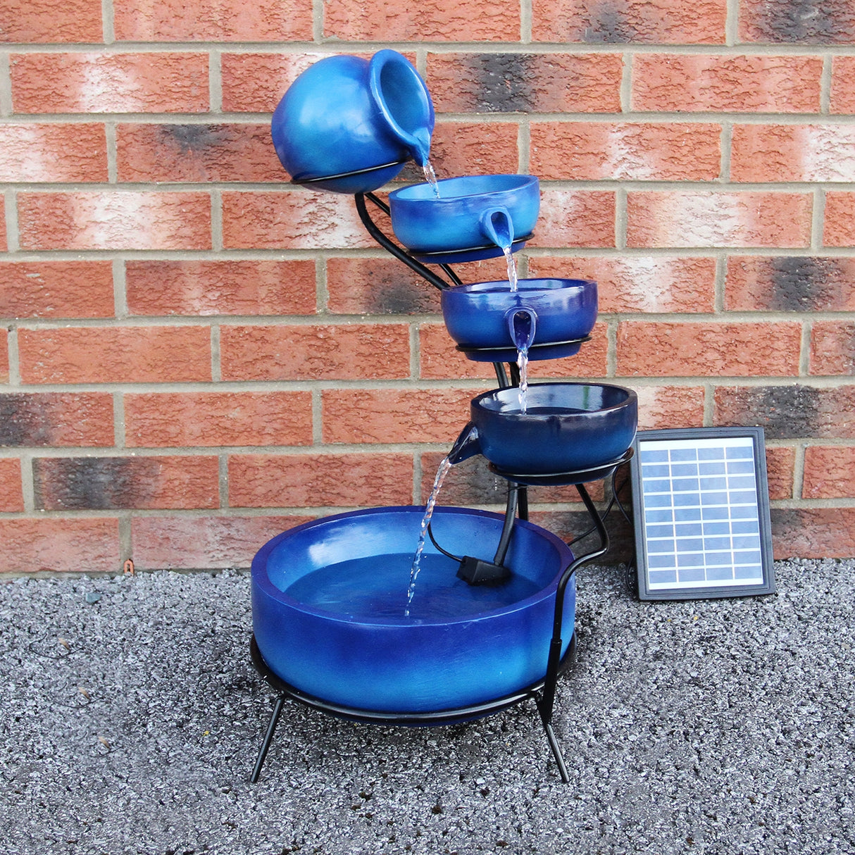 Blue 4 Tier Spilling Bowls Water Feature - Used - Acceptable