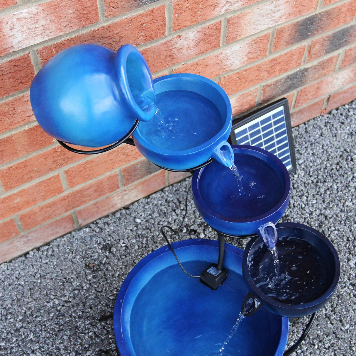 Blue 4 Tier Spilling Bowls Water Feature - Used - Acceptable