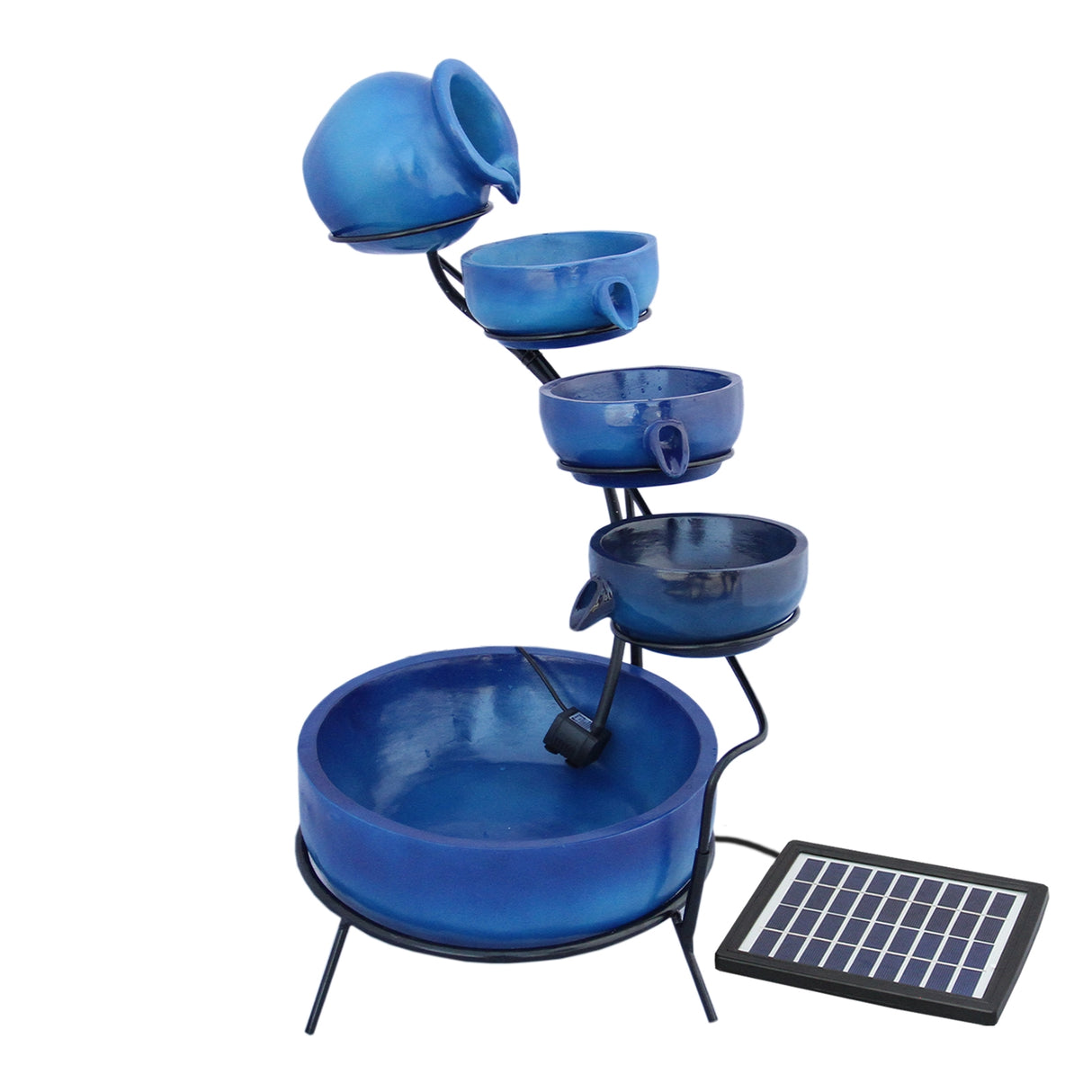 Blue 4 Tier Spilling Bowls Water Feature - Used - Acceptable