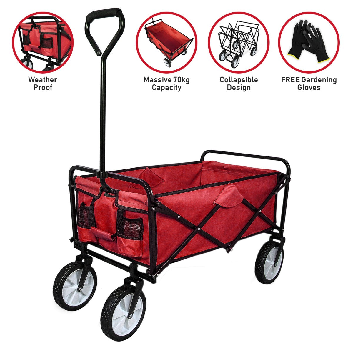 Foldable Garden Cart Red - Like New