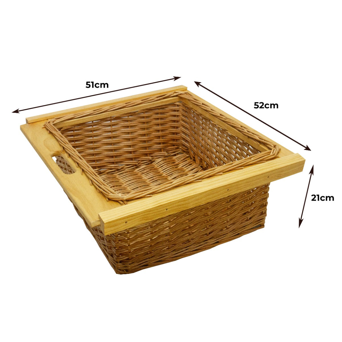 2 x Pull Out Wicker Kitchen Baskets 600mm - Used - Acceptable