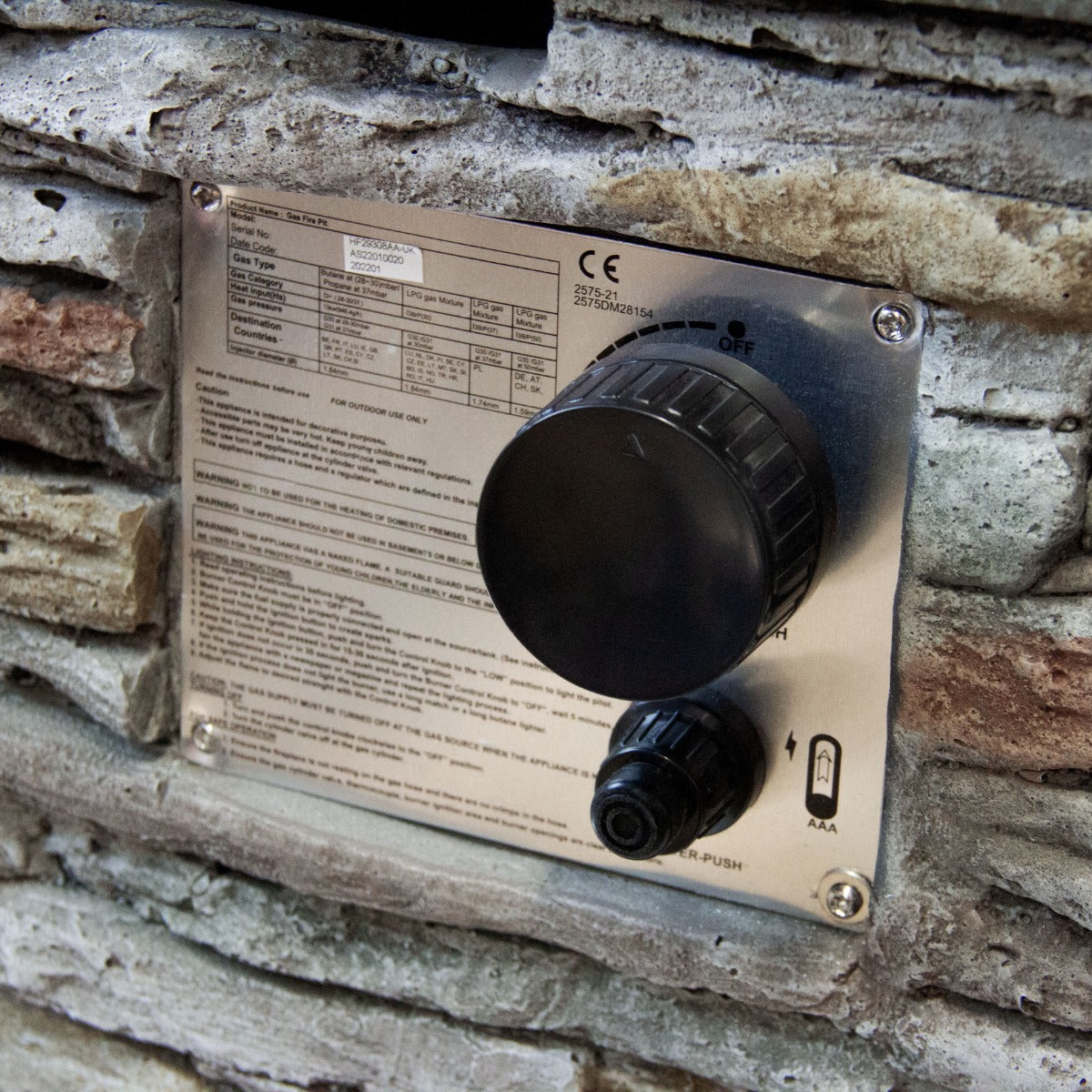 Stone Gas Fire Pit Heater - Used - Very Good