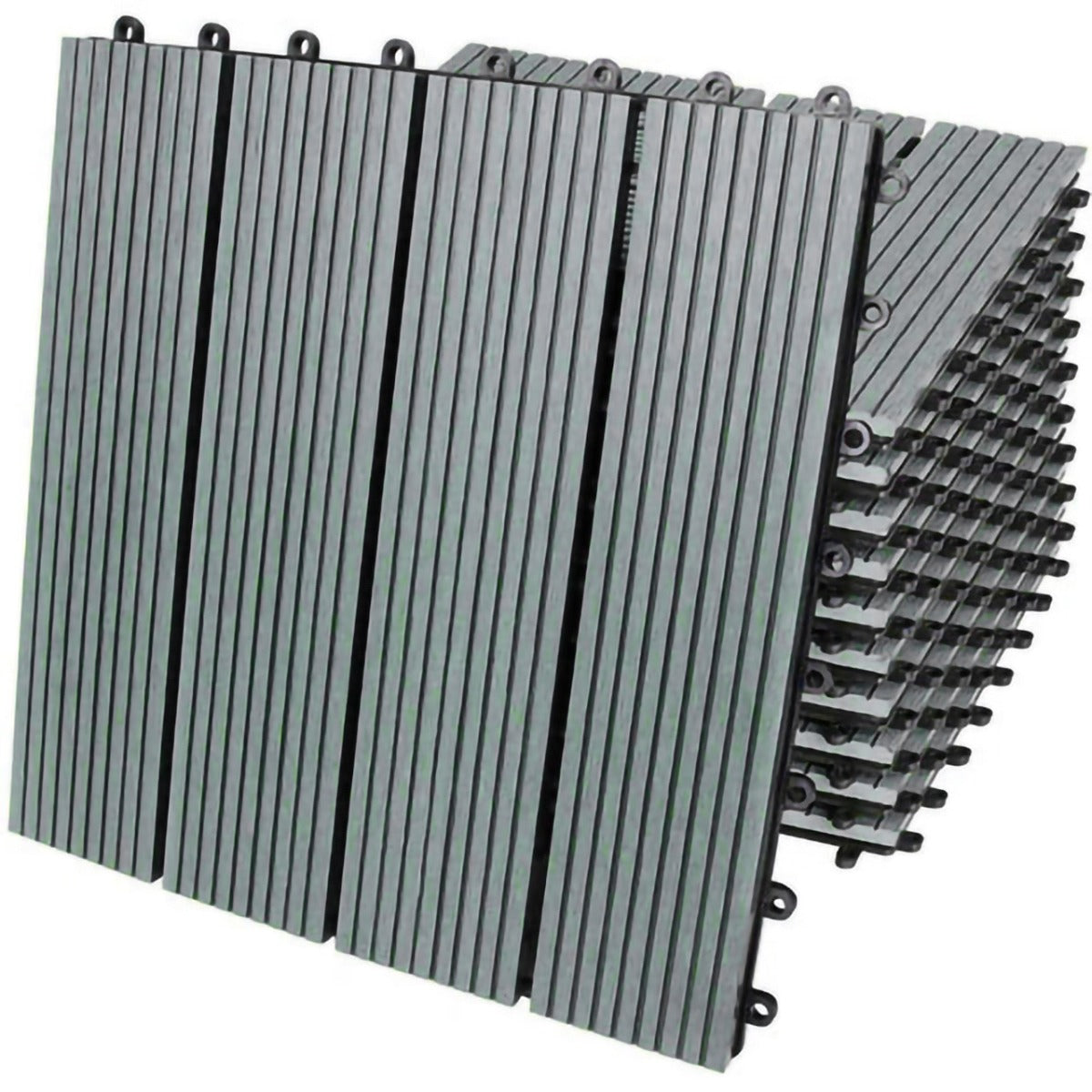 33 x WPC Decking Floor Tiles 30x30cm - Grey - Used - Acceptable