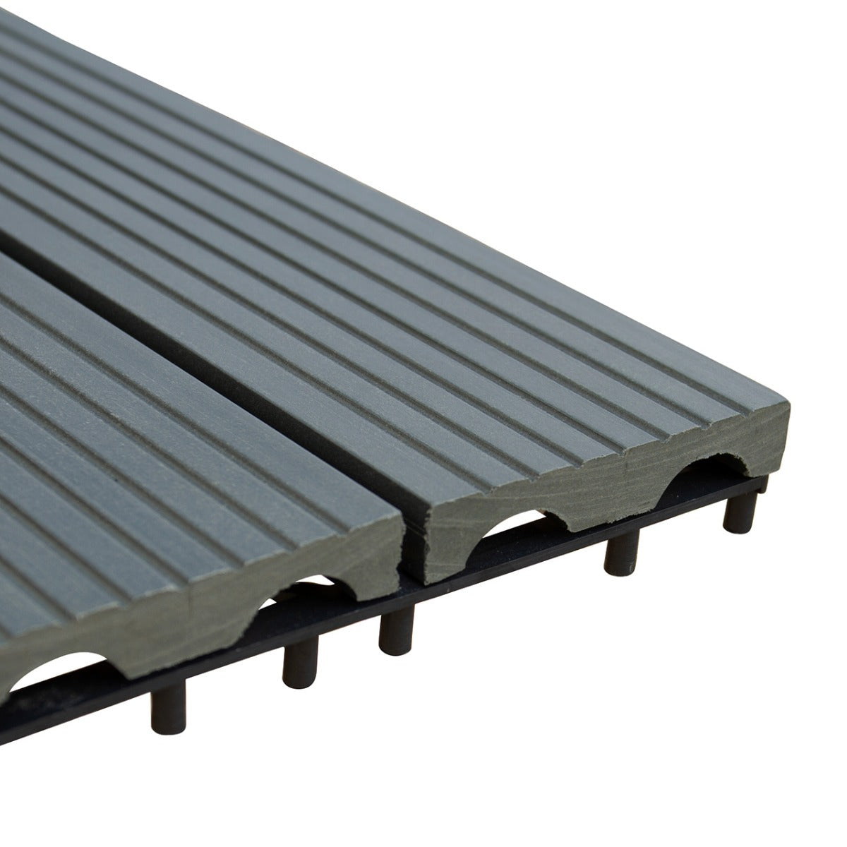 33 x WPC Decking Floor Tiles 30x30cm - Grey - Used - Acceptable