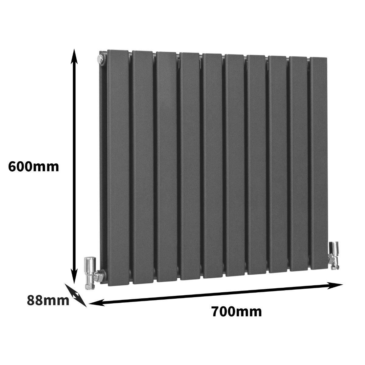 Designer Flat Panel Radiators Anthracite Grey 600mm x 700mm - Like New