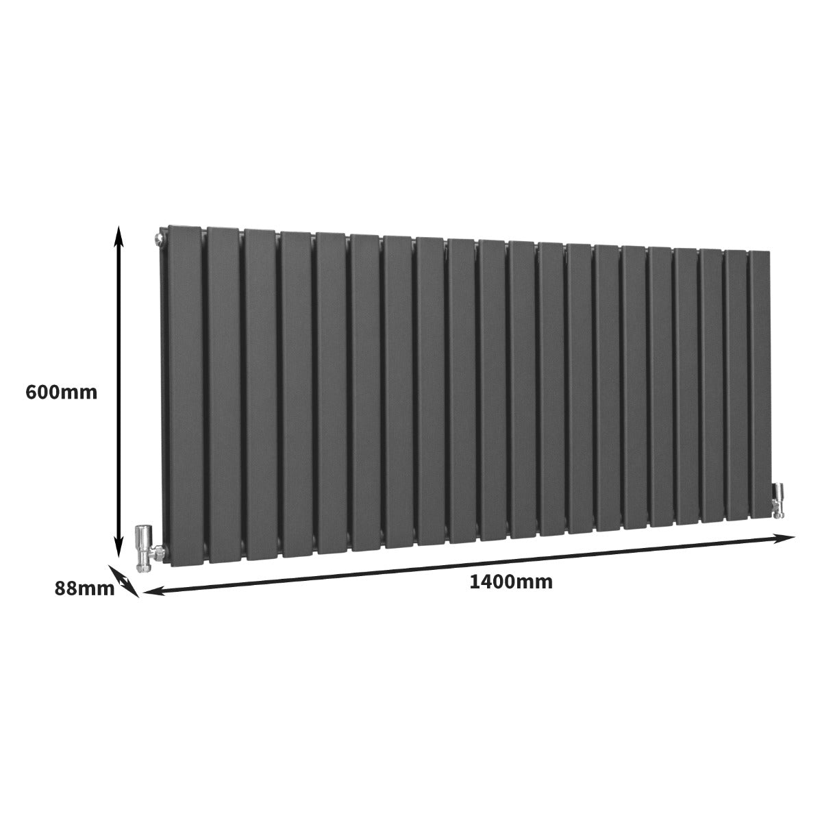 Designer Flat Panel Radiators Anthracite Grey 600mm x 1400mm - Used - Acceptable