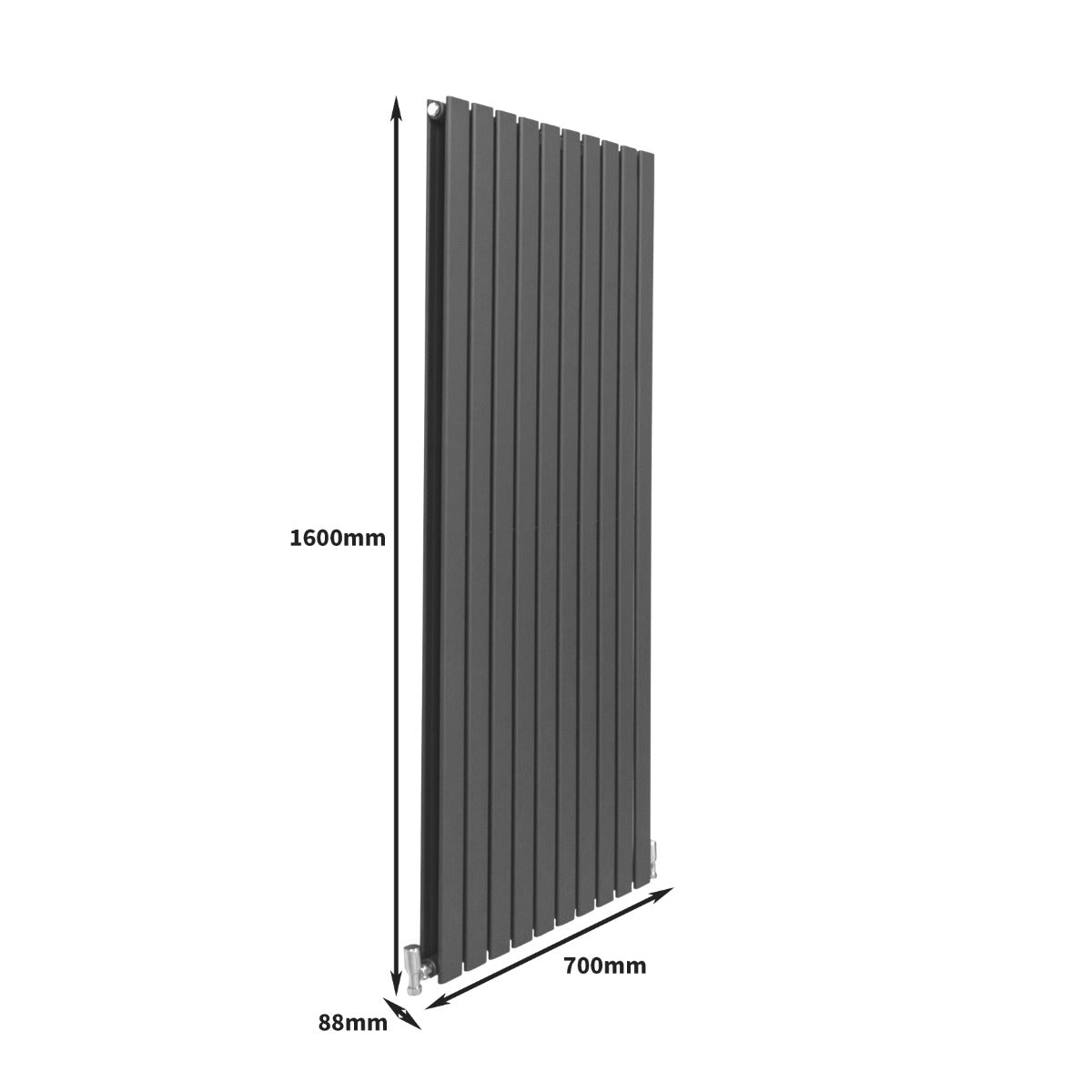 Designer Flat Panel Radiators Anthracite Grey 1600mm x 700mm - Used - Acceptable