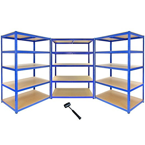 Monster Racking T-Rax Strong Storage Shelves, Blue, 120cm W, 60cm D, Set of 3 - Used - Very Good