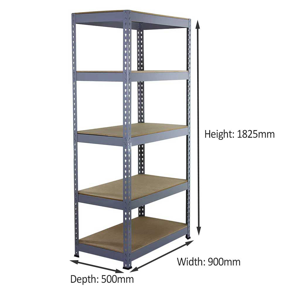 Q-Rax Grey Shelving Units - 90cm x 180cm x 50cm - Used - Acceptable