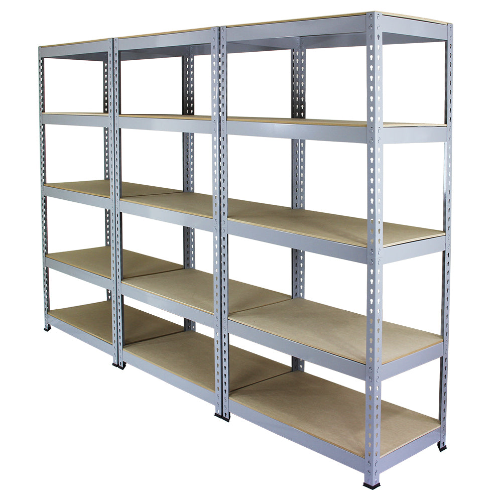 Q-Rax Grey Shelving Units - 90cm x 180cm x 50cm - Used - Acceptable