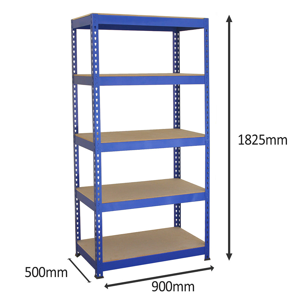 Q-Rax Blue Shelving Units - 90cm x 180cm x 50cm - Used - Acceptable