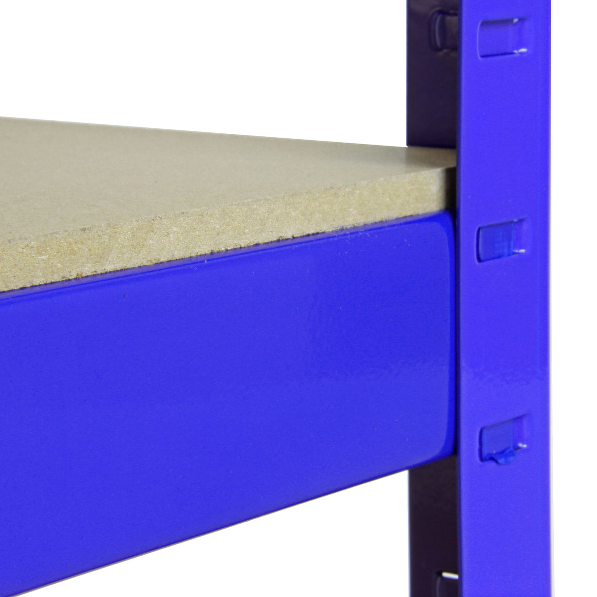 5 x 90cm Blue Storage Racks with 4200kg Capacity, Free Bay Connectors and Mallet - Used - Good