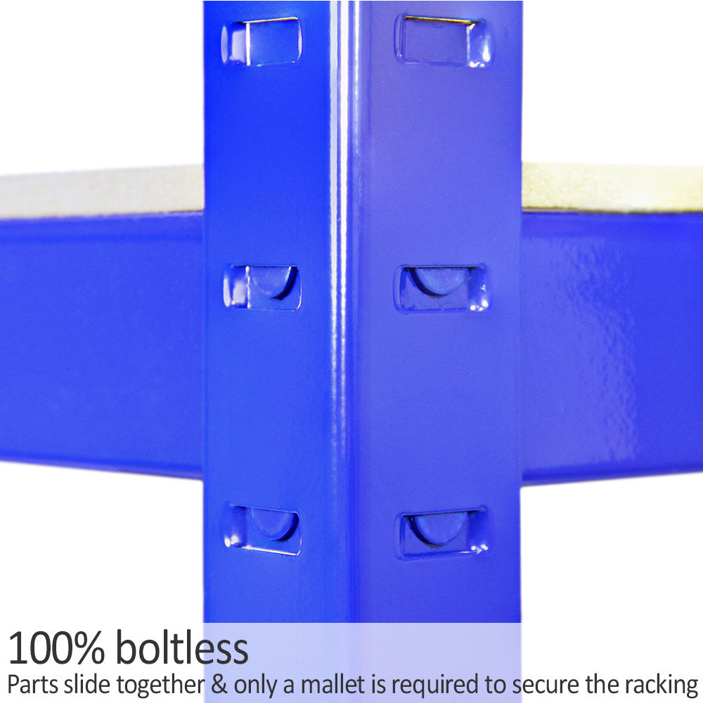 Monster Racking T-Rax Metal Storage Shelves, Blue, 90cm W, 45cm D - Used - Acceptable