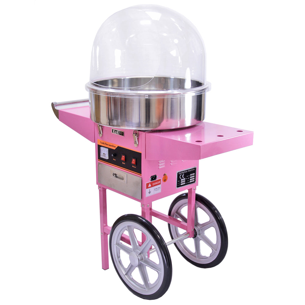 KuKoo Candy Floss Machine with Cart & Protective Dome - Used - Acceptable