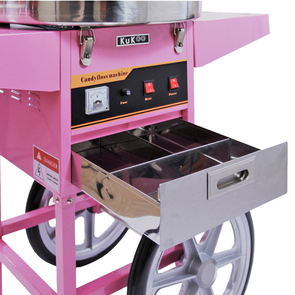 KuKoo Candy Floss Machine with Cart & Protective Dome - Used - Acceptable