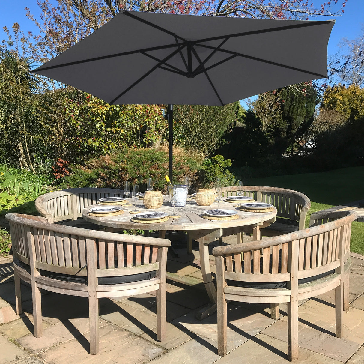 Grey Cantilever Parasol - Used - Acceptable