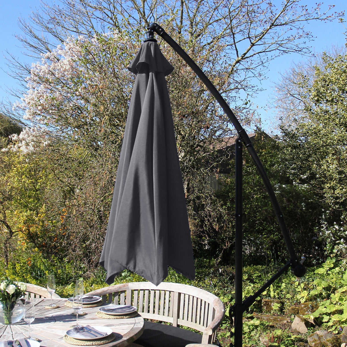 Grey Cantilever Parasol - Used - Acceptable