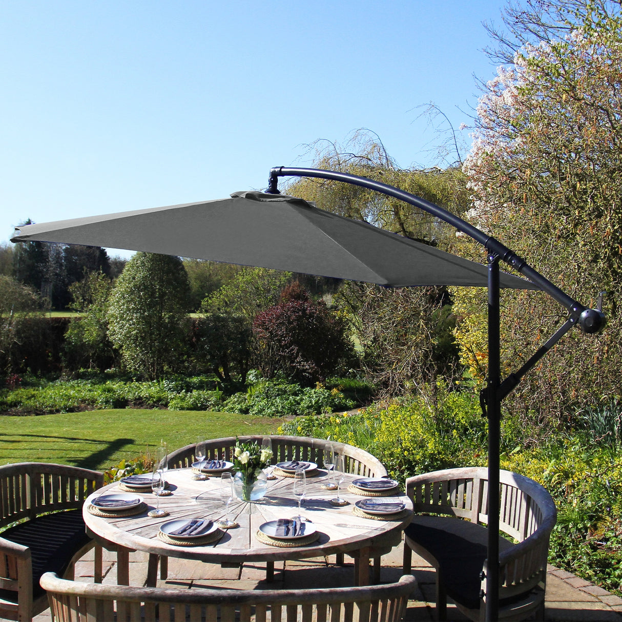 Grey Cantilever Parasol - Used - Acceptable