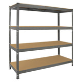 Monster Racking Q-Rax Heavy Duty Storage Shelving, 160cm W, 60cm D, Grey - Like New