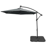 Grey 3m LED Cantilever Parasol & Plain Base - Used - Acceptable