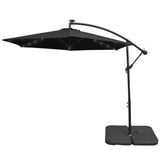 Black 3m LED Cantilever Parasol With Plain Base - Like New