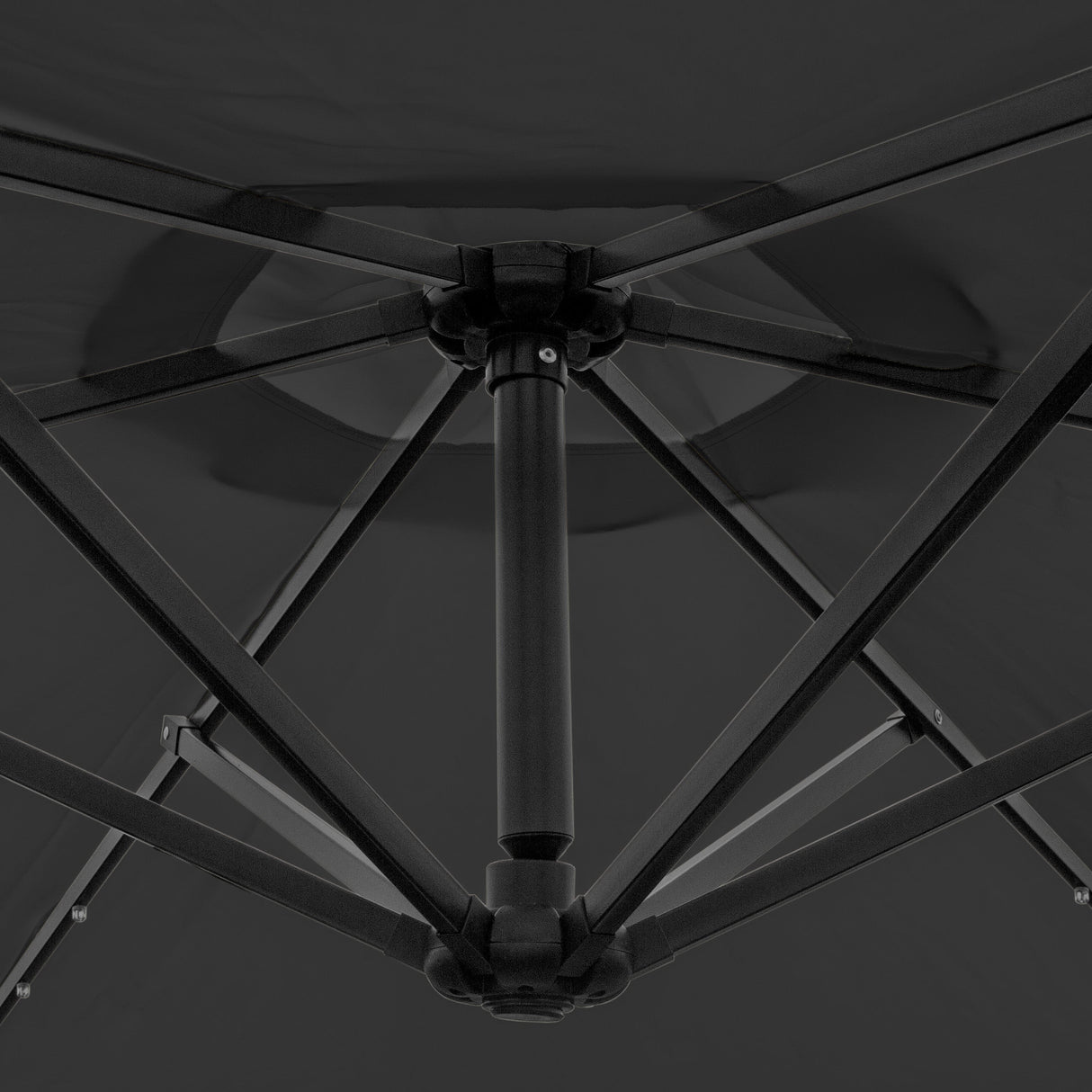 Grey 3m LED Cantilever Parasol & Plain Base - Like New